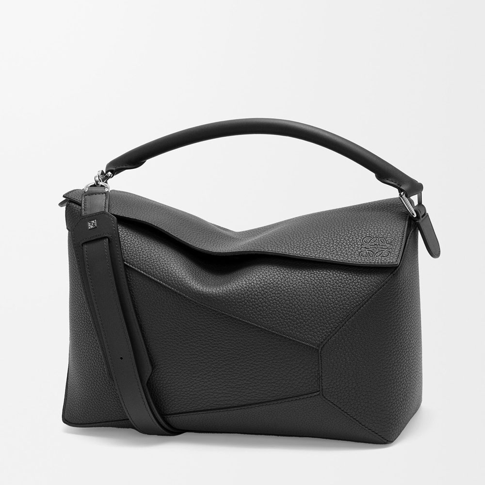 Loewe Large Puzzle Edge bag in grained calfskin Black B510P00X05 1100: Image 1
