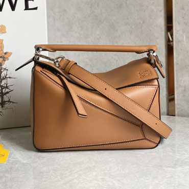 Loewe Small Featherlight Puzzle bag in Brown nappa A510PLSX01 6518