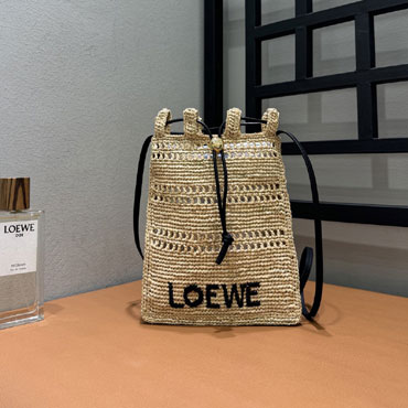 Loewe Drawstring Pocket In Raffia C756PHPX01 2165