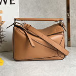 Loewe Small Featherlight Puzzle bag in Brown nappa A510PLSX01 6518