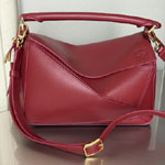 Loewe Small Featherlight Puzzle bag in Red nappa A510PLSX01 7885