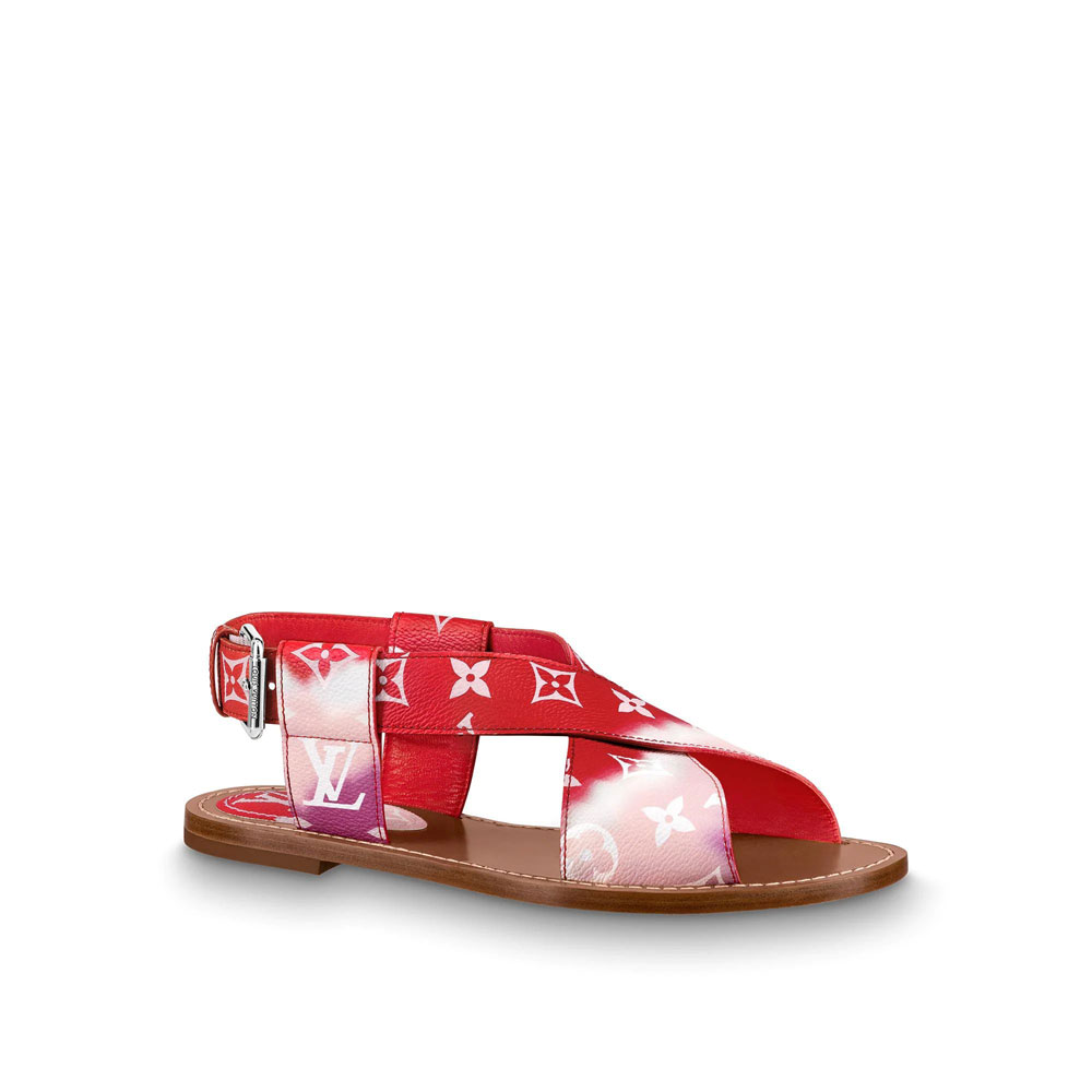 Louis Vuitton Escale Palma Flat Sandal in Red 1A7TPG: Image 1