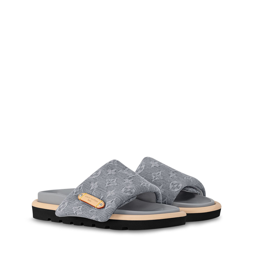 Louis Vuitton Pool Pillow Flat Comfort Mule in Gray 1AGUZX: Image 1