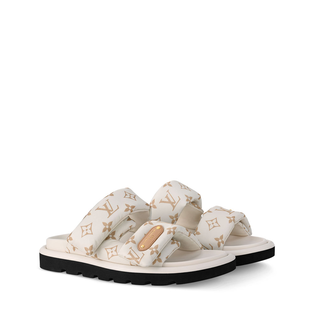 Louis Vuitton Pool Pillow Flat Comfort Mule in Dune Beige 1AHMDV: Image 1