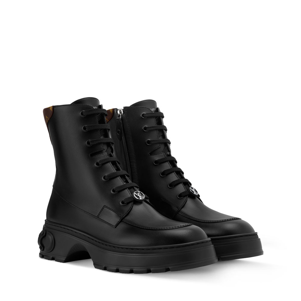 Louis Vuitton Squad Lace-up Ankle Boot in Black 1AICA2: Image 1