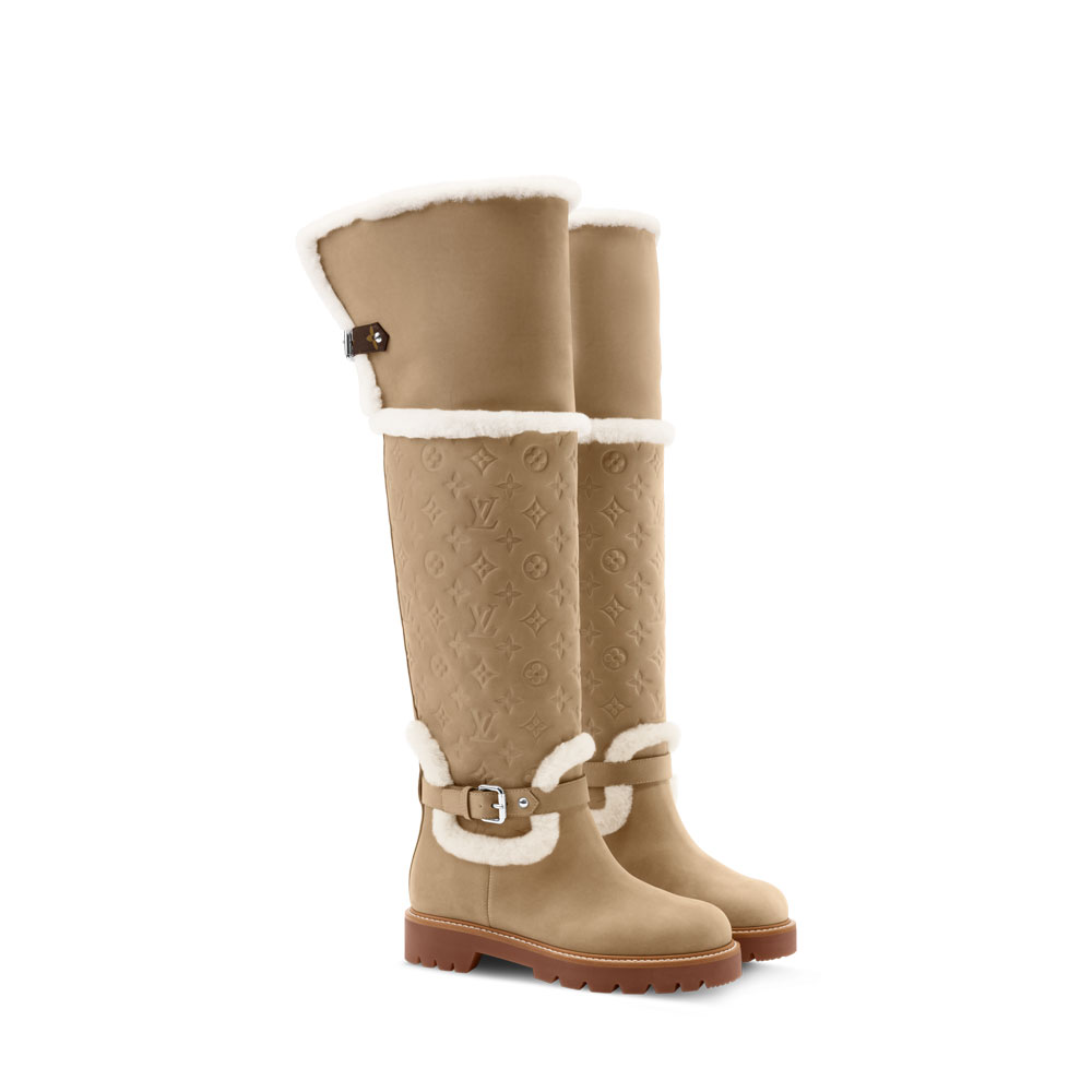 Louis Vuitton Territory Flat Thigh Boot in Beige 1AIUE0: Image 1
