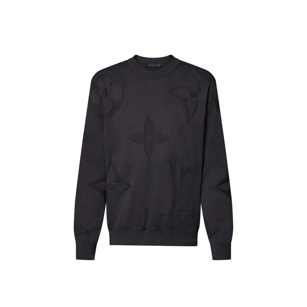 Louis Vuitton Monogram Long-Sleeved Cotton Crewneck 1AIWEB: Image 1