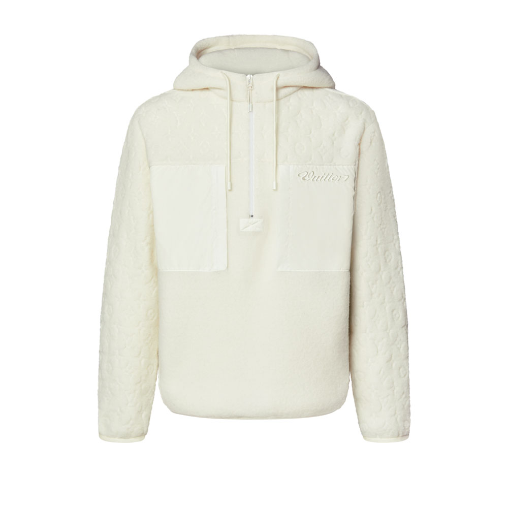 Louis Vuitton Signature Technical Wool Pile Hoodie 1AJCDH: Image 1