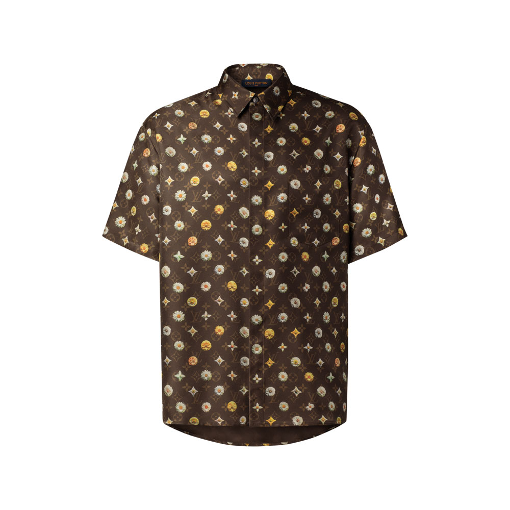 Louis Vuitton Monogram Printed Short-Sleeved Silk Shirt 1AJRJ7: Image 1