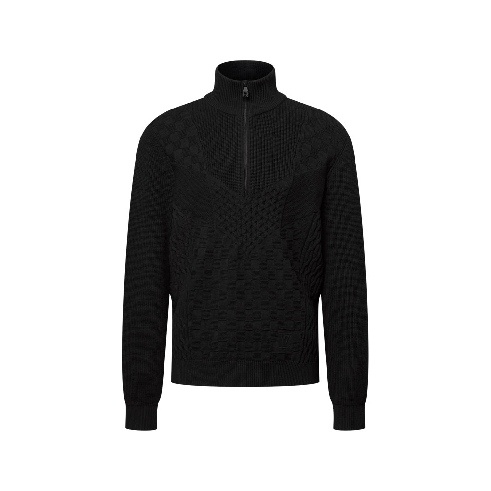 Louis Vuitton Half-Zip Knitted Signature Pullover 1AJRL1: Image 1