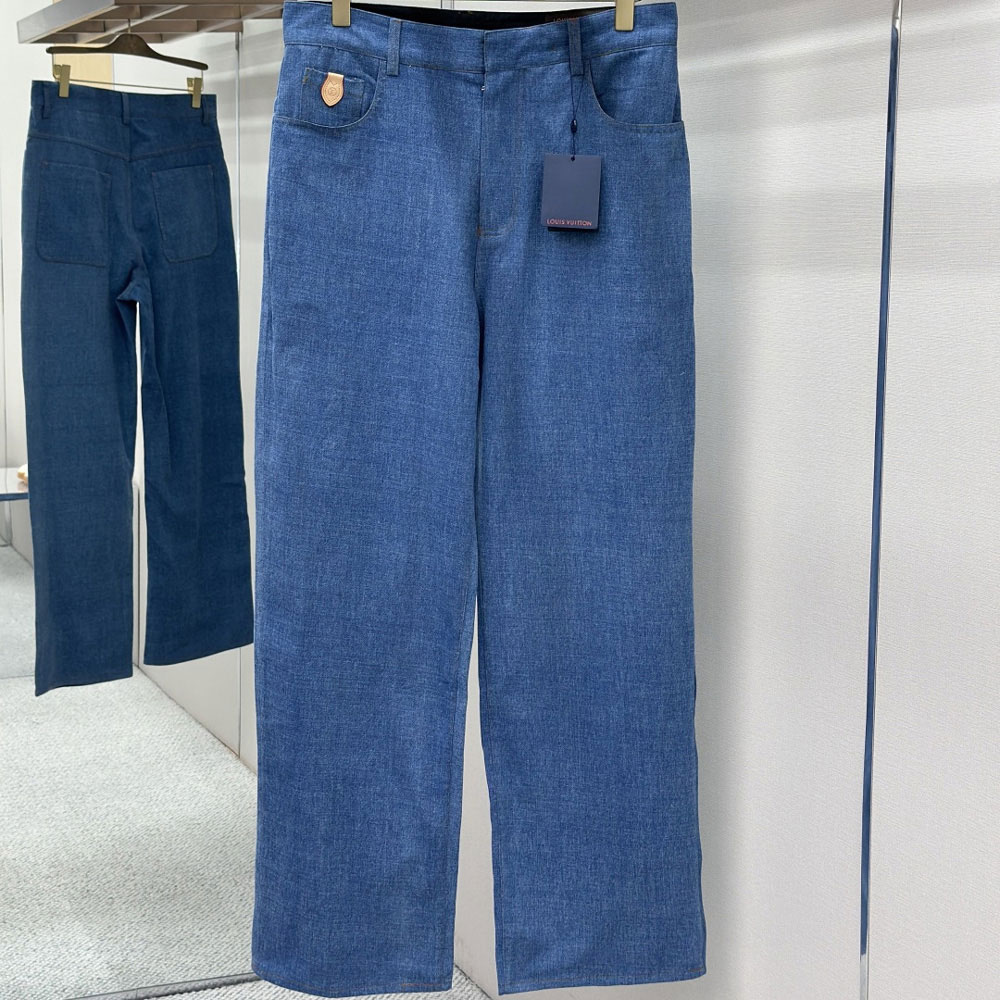 Louis Vuitton Silk-Blend Denim Pants 1AJSK5: Image 1