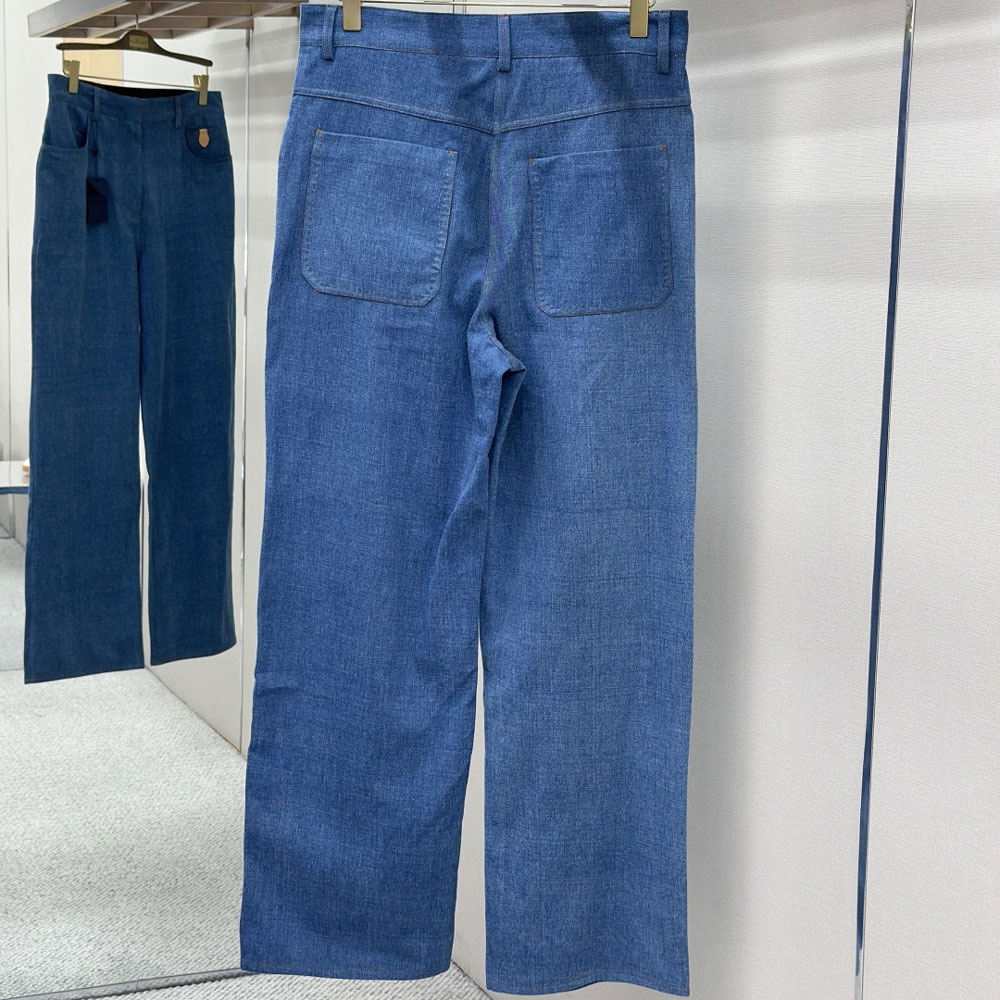 Louis Vuitton Silk-Blend Denim Pants 1AJSK5: Image 3