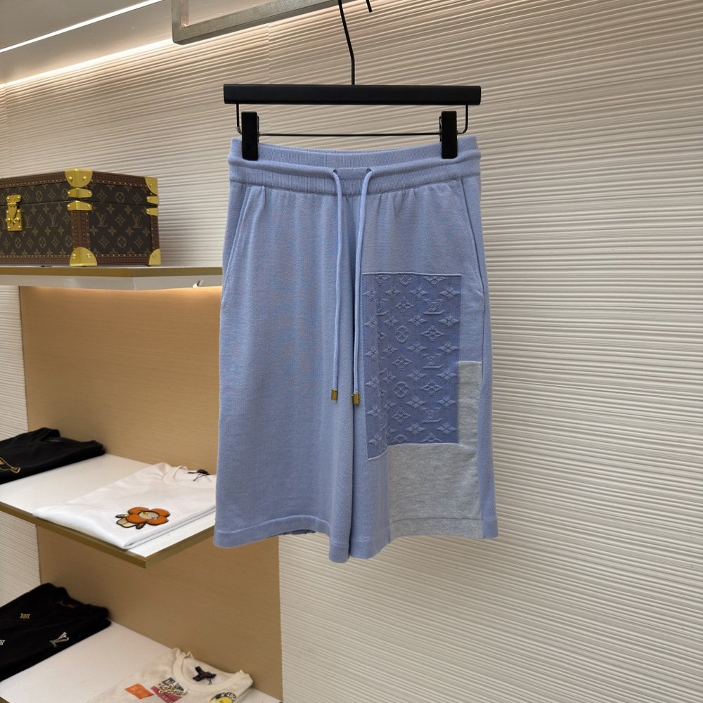 Louis Vuitton Knitted Patchwork Denim Shorts 1AK6Y2: Image 1