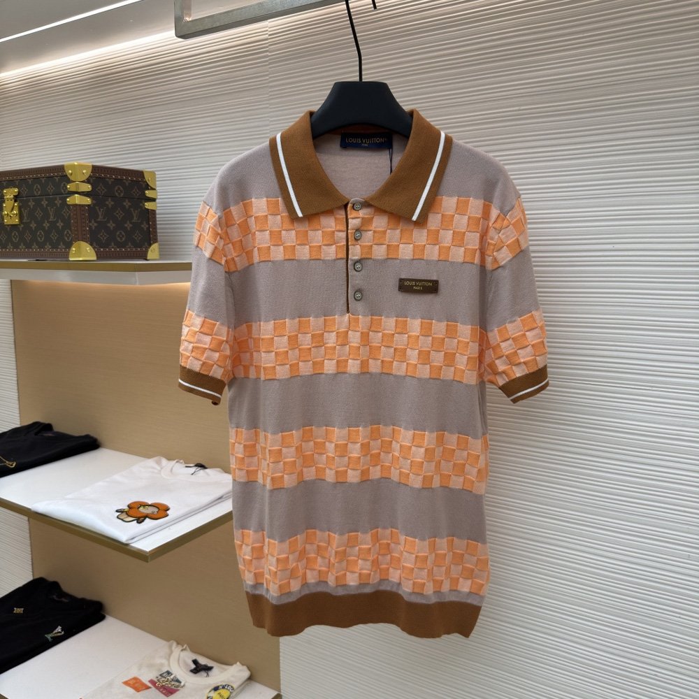 Louis Vuitton Damier Striped Polo Shirt 1AK6Z6: Image 1