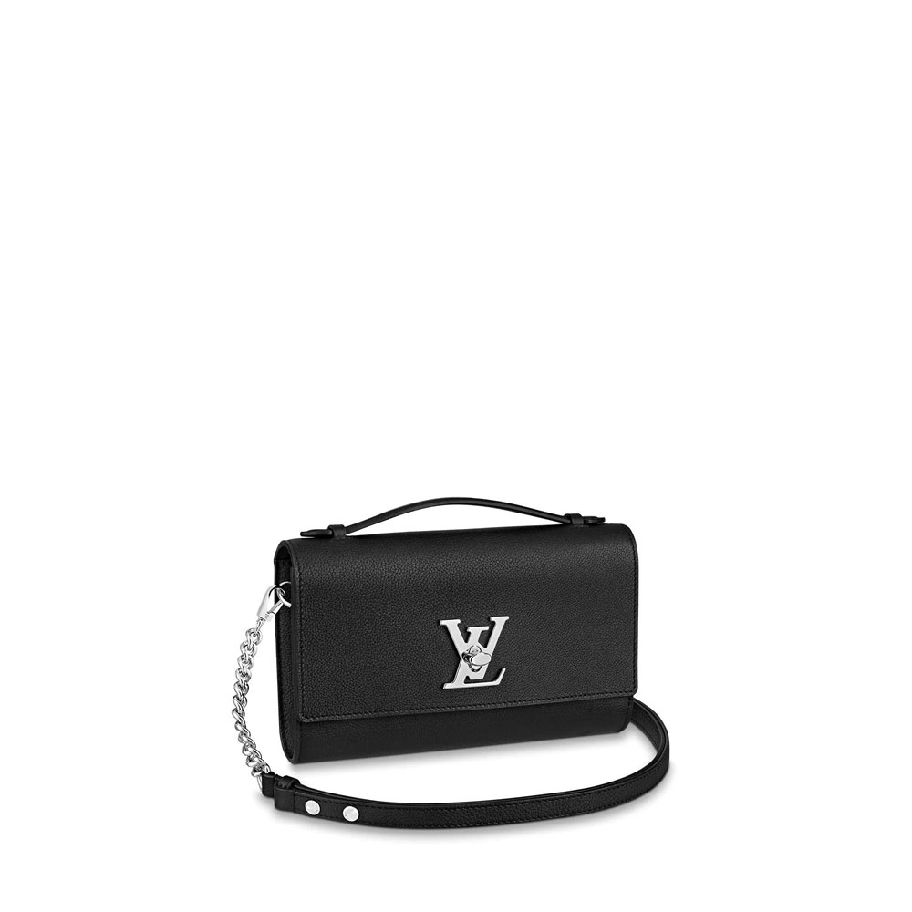 Louis Vuitton Lockme Black Clutch Purse Evening Bag M56088: Image 1