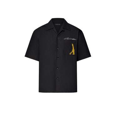 Louis Vuitton Open Collar Short-Sleeved Cotton Shirt 1AFJHQ