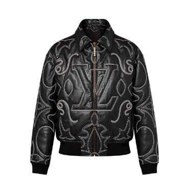 Louis Vuitton Embroidered Leather Bomber Jacket 1AFXHF