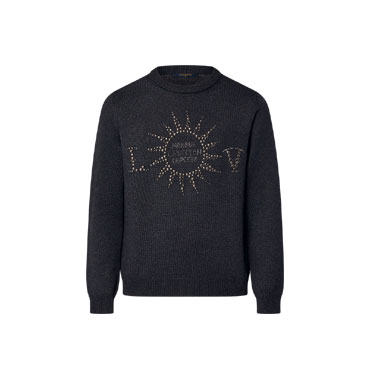 Louis Vuitton Embellished Long-Sleeved Merino Wool Crewneck 1AFXKO