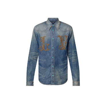 Louis Vuitton Fitted Long-Sleeved Denim Shirt 1AFXL5