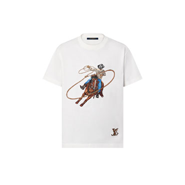 Louis Vuitton Graphic Embroidered Cotton T-Shirt 1AFXNO