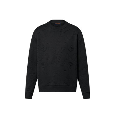 Louis Vuitton Embroidered Cotton Jersey Crewneck 1AFXO6