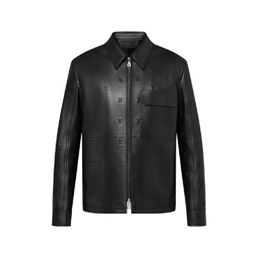 Louis Vuitton Blason Embroidered Leather Overshirt 1AFYFP