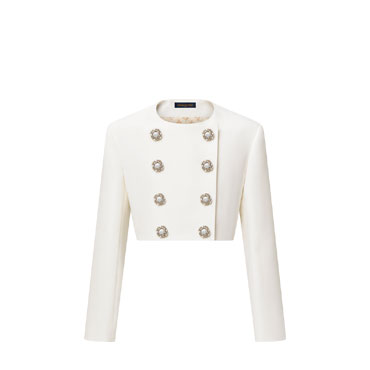 Louis Vuitton Cropped Jewel Button Mikado Jacket 1AGAXF