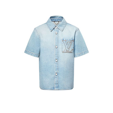 Louis Vuitton Short-Sleeved Denim Shirt 1AGJOP