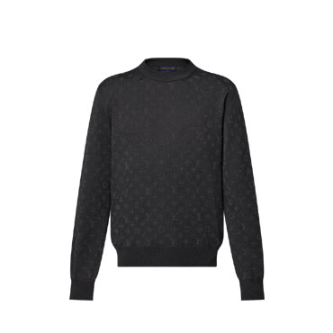 Louis Vuitton Monogram Embellished Wool Evening Crewneck 1AGJU2