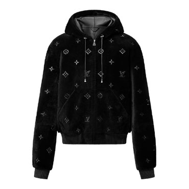 Louis Vuitton Monogram Embellished Shearling Hoodie 1AHBYX