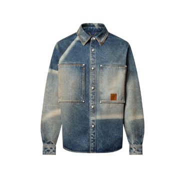 Louis Vuitton Sunfaded Effect Denim Long-Sleeved Shirt 1AHCI6