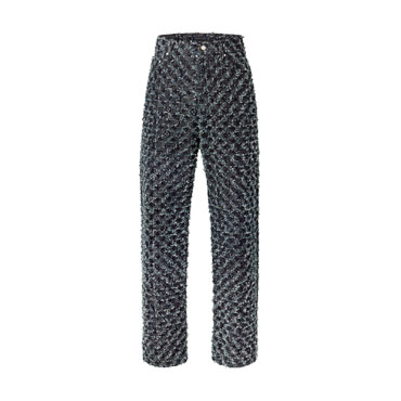 Louis Vuitton Flocked Monogram Denim Skate Pants 1AHVD4