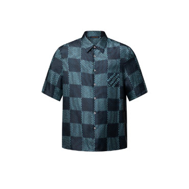 Louis Vuitton Damier Short-Sleeved Silk Shirt 1AHVXV