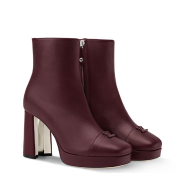 Louis Vuitton Swing Platform Ankle Boot in Bordeaux Red 1AIFOJ