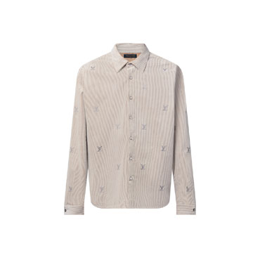 Louis Vuitton Blason Embellished Long-Sleeved Corduroy Shirt 1AIKBP