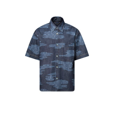 Louis Vuitton Monogram Short-Sleeved Chambray Shirt 1AIMJ8