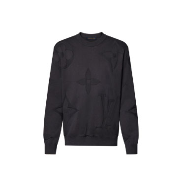 Louis Vuitton Monogram Long-Sleeved Cotton Crewneck 1AIWEB