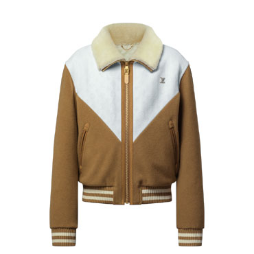 Louis Vuitton Monogram Blouson With Shearling Collar 1AJBD2