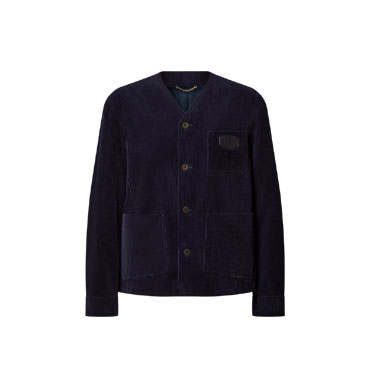 Louis Vuitton Corduroy Collarless Jacket 1AJBO0