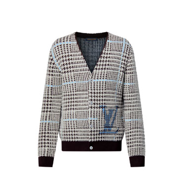 Louis Vuitton Textured Plaid Cardigan 1AJBSP