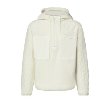 Louis Vuitton Signature Technical Wool Pile Hoodie 1AJCDH