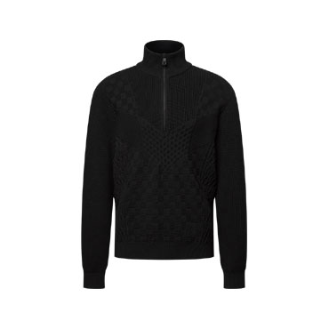 Louis Vuitton Half-Zip Knitted Signature Pullover 1AJRL1