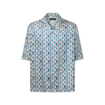 Louis Vuitton Monogram Printed Silk Short Sleeved Shirt 1AJUOE