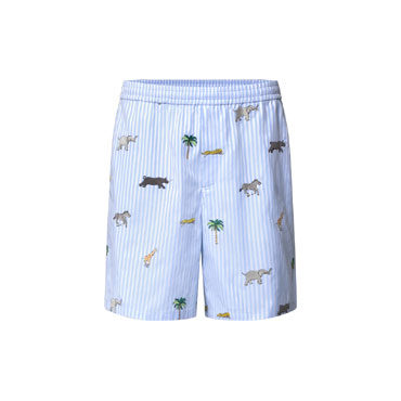 Louis Vuitton x The Darjeeling Limited Embroidered Striped Shorts 1AJUXE