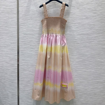 Louis Vuitton Tie Dye Smocked Dress 1AJZRI