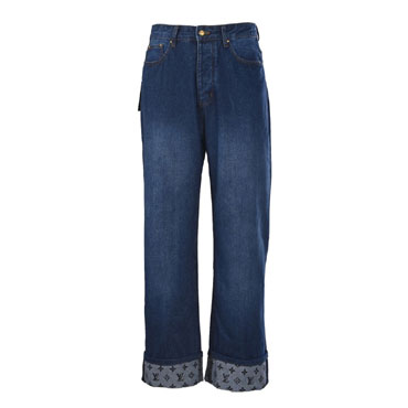 Louis Vuitton Signature Turn Up Denim Skate Pants 1AK6RC