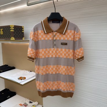Louis Vuitton Damier Striped Polo Shirt 1AK6Z6