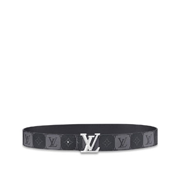 LV Pyramide Stripes 40MM Reversible Belt Monogram Eclipse Canvas M0469T