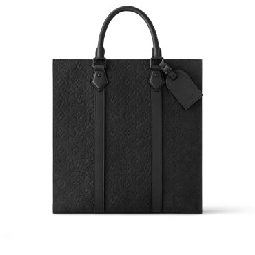 Louis Vuitton Sac Plat NV Bag in Monogram Taurillon Leather Black M21866