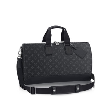 Louis Vuitton Keepall Voyager Monogram Eclipse Canvas Duffel Bag M43038